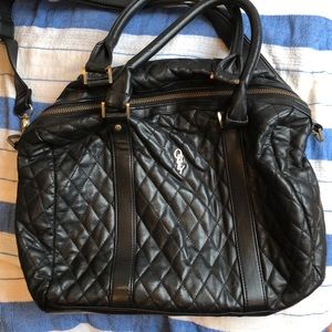 Obey black quilted purse